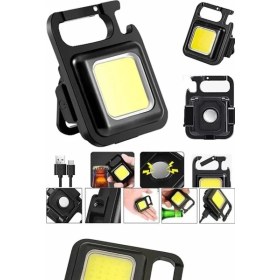 Resim Marsilyan Işıldak USB Şarjlı Cep El Feneri Taşınabilir Mini LED Işık Çok Fonksiyonlu - MCT2912-9778 