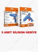 Resim WINNBOSS Metal Uçlu-Düğmeli-40W-190C 11MM Çapında Kalın Sıcak Mum Silikon Tabancası+5 Silikon Hediye 