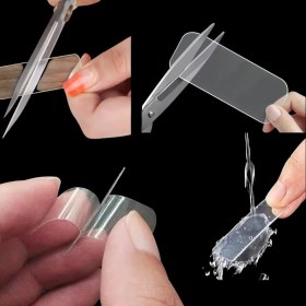 Resim 60 Lı Güçlü Şeffaf Çift Taraflı Monte Bant Seti Çok Amaçlı Yapıştırıcı Çözüm 1 X 4 Cm 