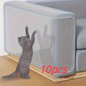 Resim 10 Adet Kedi Tırmalama Koruma Bandı - Şeffaf, Çift Taraflı Mobilya Koruyucu Koltuklar & Koltuklar İçin, Dayanıklı PVC Evcil Hayvan Anti-Tırmalama Etiketleri 