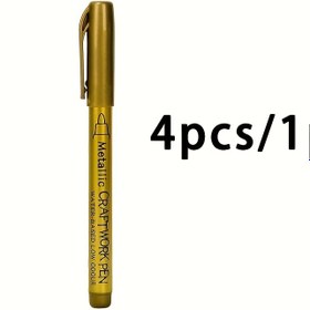 Resim 4 adet veya 1 adet Metal El Sanatları Kalemi DIY Altın, Gümüş, Gül, Siyah Su Bazlı Metal Kalemler, Markörler - Sanat Boyama Malzemeleri, Reçine Kalıpları, El Sanatları - Paskalya, Noel Süslemesi, Profesyonel Sanat Kullanımı için Uygun 