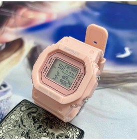 Resim Sunshine022 Pembe Kadın Erkek Spor Dijital Saat Kare Beyaz Kayış Siyah Yeşil Lcd Kronometre Alarm Diğer 