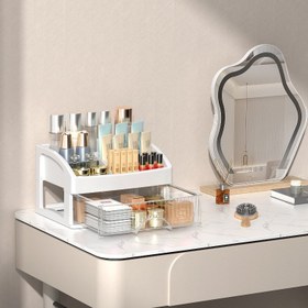 Resim 1 Adet Çok Katmanlı Çekmeceli Düzenleyici Saklama Rafı - Dayanıklı Plastik, Kozmetik, Takı, Kırtasiye ve Ofis Malzemeleri İçin Çok Yönlü Alan 