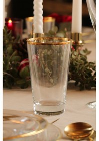 Resim Rakle Pure Altın Yaldızlı 4'lü Meşrubat Bardağı Seti 400 Cc Renkli 