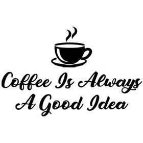 Resim Coffee İs Good Idea Sticker Oto-motor-laptop-duvar-dekor 20 X 12 Cm 