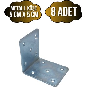 Resim L Bağlantı Demiri Dolap Köşe Bağlantı Demiri Metal Ölçüler:50 50 40mm 8 Adet Gri 