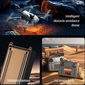 Resim Wirkmarkt D9 Su Geçirmez- (KALİBRASYON GEREKTİRMEZ) Amatör Drone – 4K Ayarlanabilir Elektrikli Kameralı, Fırçasız Motorlu,Ekranlı Uzaktan Kumandalı, Çantalı 