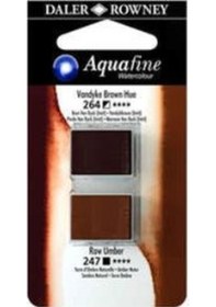 Resim Daler Rowney Aquafine Sulu Boya Tablet 2li Vandyke Brown-raw Umbe 