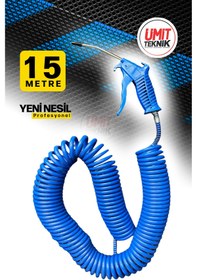 Resim PROXTECH 15 Metre Hava Tabancası Yeni Nesil Spiral Hava Hortumu Kompresör Hava Tabancası Set-15 METRE 