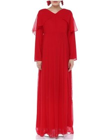 Resim Modalabio Moda Labio- Babyshower Tesettür Melek Hamile Elbisesi Kırmızı 