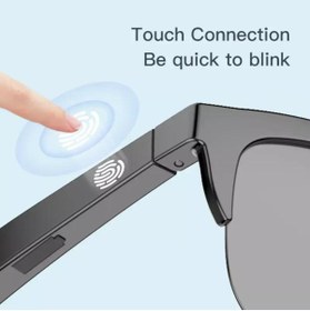 Resim JUNGLEE spor müziği için Bluetooth kulaklık güneş gözlüğü UV dokunmatik akıllı bluetooth hoparlör gözlük 
