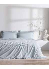 Resim Madame Coco Julien Çift Kişilik %100 Pamuk Fırfırlı Nevresim Takımı - Açık Mavi 8684427124215 MAVI 