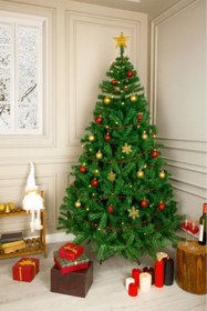 Resim BeySüS Yılbaşı Çam Ağacı Lüks Özel Üretim 220 cm 900 Yoğun Dal 