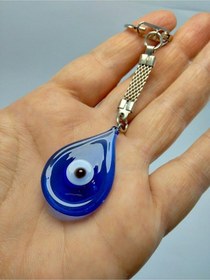 Resim Cam Nazar Boncuğu Damla Anahtarlık El Yapımı Hediyelik Eşya 