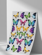 Resim Sticker Market Renkli Kelebek Sticker Seti, Düz Yüzeyler Için A4 Boyutu Çıkartma Etiket Seti 