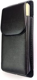 Resim Kemere Takılan Lüks Suni Deri Telefon Kılıfı, Mıknatıslı, 17x8 cm, Siyah 