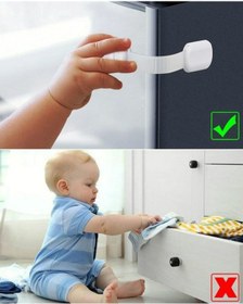 Resim 2 Adet Silikon Dolap Çekmece Buzdolabı Eşya Sabitleyici Bebek Çoçuk Koruruyucu Güvenlik Kilidi Kilit Beyaz 