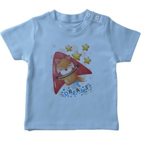 Resim Angemiel Baby Rüyalarda Uçan Kedi Erkek Bebek Tişört Mavi B0687MDBBKETSRT 