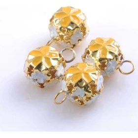 Resim Çiçekli Kulplu Çan, Hayvan Tasma Zili, Amigurumi Zili, Kına Gecesi Tef Yapımı Zili 20 Adet Sarı 