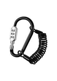 Resim Springsun Çok Amaçlı Kombinasyonlu Bisiklet Kilit - Çelik Kablolu, Alüminyum Gövdeli, Motosiklet Kask Kilidi Dahil Siyah 