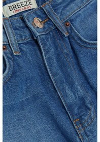Resim Breeze Kız Çocuk Jean Pantolon Cepli Düğmeli 9-14 Yaş, Mavi Mavi 