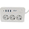 Resim FLY FLY-3406-01 Termal Akım Korumalı 2 M 3 USB 2.1 A 3'lü Priz Uzatma Kablosu 