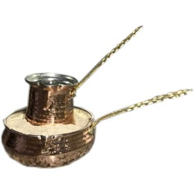 Resim Turkish Hot Sand Coffee Maker Authentic Copper Heater Machine Gas Stove Top Barbecue Copper Coffee Pot Set 