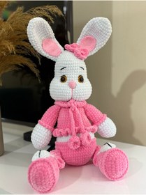 Resim Wanderlust Sevimli Oyun Arkadaşı Tavşan %100 Doğal Organik El Yapımı Amigurumi Bebek 25cm 1adet 