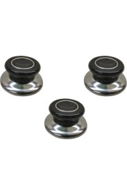 Resim Sultanoğlu Nalburkent Tencere Kapak Kulpu Cam Ve Metal Kapak İçin Hanımeli Kromajlı Siyah 3 Lü 