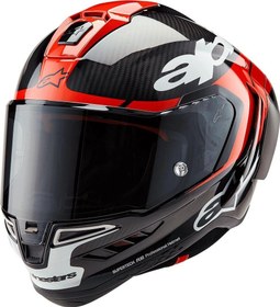 Resim Alpinestars Supertech R10 Carbon Element Spor Motosiklet Kaskı Siyah Kırmızı Beyaz 