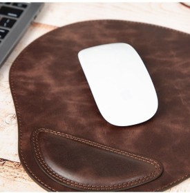 Resim Bileklikli Deri Mouse Pad Antik Koyu Kahve 