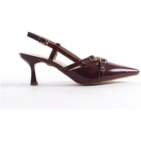 Resim Perla Kadın Bordo Rugan Topuklu Ayakkabı Bordo Rugan 