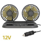 Resim Valkyrie Çift Başlıklı 12v Araç İçi 360 Derece Oto Fan Vantilatör 