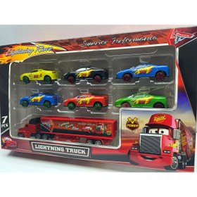 Resim afreyz oyuncak Oyuncak Şimşek Mcqueen Set Minik Tır Ve Araba Seti Şimşek Mekkuin 7’li Araba Set 