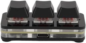 Resim 3 Tuşlu Mini Tuş Takımı USB Mekanik Oyun Klavyesi RGB Özelleştirilmiş Programlanabilir Tuş Takımı, Bellek İşlevli, Kısayollar, RGB Arka C Kablolu Bağlantı 