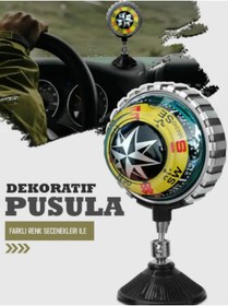 Resim KAPOTO Araç İçi Pusula Cama Vantuzlu Sarı Işıksız Oto Pusula Aksesuarı 