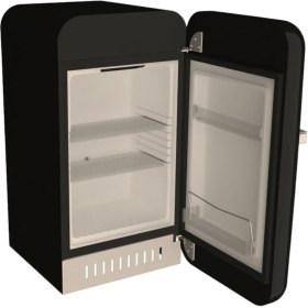 Resim Elektromarla Retro Mini Buzdolabı 40 lt A Enerji Sınıfı Siyah Tek Kapılı Şık Tasarım 