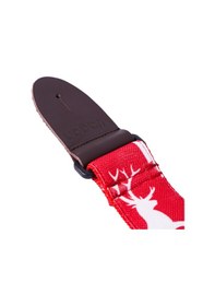 Resim Wagon Straps Yılbaşı Temalı Gitar Askısı - Kırmızı/beyaz 