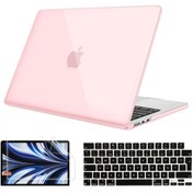 Resim NovStrap Apple MacBook Air 13.6 inç 2022 M2 Çip A2681 Uyumlu Kılıf Parlak-Siyah Klavye Kılıfı-Film 