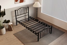 Resim Argimo Bella Tek Kişilik Ferforje Metal Karyola - 90x200 / Siyah 