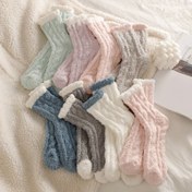 Resim 8 Çift Kadın Kışlık Termal Polar Çorap - Yumuşak Peluş, Kabartmalı Manşet ve Süs Detaylı, Pastel Renkler, Makinede Yıkanabilir Rahat İç/Dış Mekan Kullanımı, Tüylü Çoraplar, Konforlu Giyim, Kabartma Desenli 