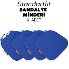 Resim Xpermate 4'lü Standartfit Oval Sandalye Minderi 42x42x5 Mavi 