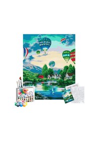 Resim Sayılarla Boyama Seti 40 X 50 Cm Tuval Şasesine Gerili Uçan Balonlar 
