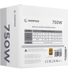 Resim Rampage Mate M750-80PB 750W 12CM Fan Full Modular 80 Plus Bronze Aktif Pfc Beyaz Power Supply 