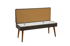 Resim VİNA KUMAŞLI SANDIKLI BENCH, CEVİZ ANTRASİT 