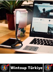 Resim Wintoup Premium Dayanıklı Esnek Kitap Bilgisayar Başı Kompakt 14 Led 3 Kademeli USB Dokunmatik Okuma Lambası 