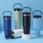 Resim 20oz/30oz Paslanmaz Çelik Çift Duvarlı Vakum Yalıtımlı Tumbler Kapak & Saman ile – İçecekleri Sıcak veya Soğuk Tutuyor, Taşınabilir Sap, Seyahat ve Açık Hava Aktiviteleri için Mükemmel, Araba Kullanımı için Uygun – Noel, Şükran Günü, Hanuka için Harika Hediye, İzoleli İçecek Kabı, Taşınabilir İçecek Ürünü, Paslanmaz Çelik Tumbler 