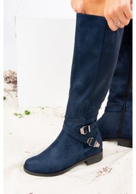 Resim Fox Shoes Lacivert Süet Kadın Çizme E726203402 