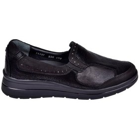 Resim Forelli Hakiki Deri Comfort Kadın Ayakkabı For-faye Siyah Siyah 