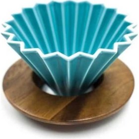 Resim Ahşap Standlı Dripper Turkuaz 